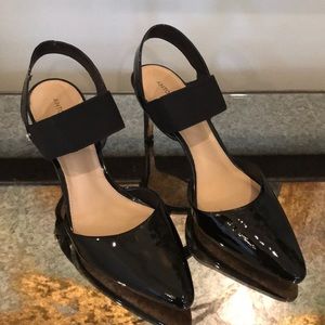 Antonio Melani Chanttel Black Patent Slingbacks